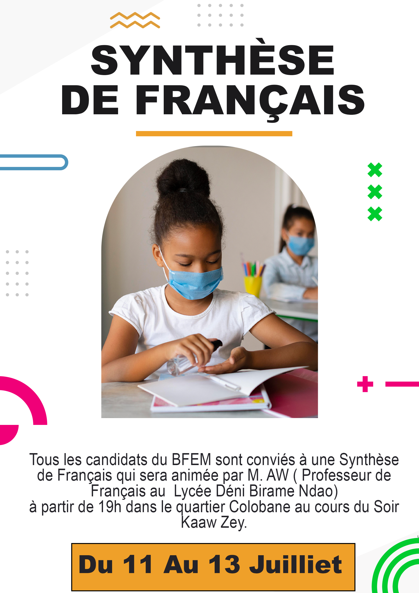 Affiche Synthèse de Français